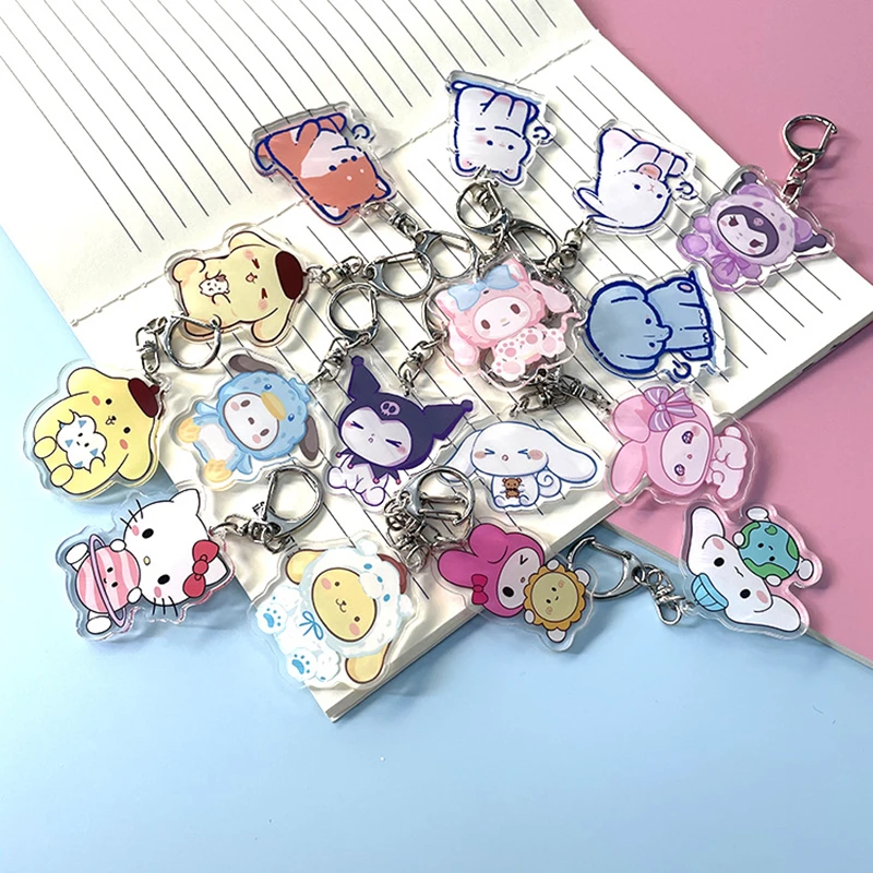

Sanrio Kuromi помпон пурин мультфильм брелок Подвеска милые небольшие животные брелок школьный портфель двусторонние подвесные ювелирные издел...