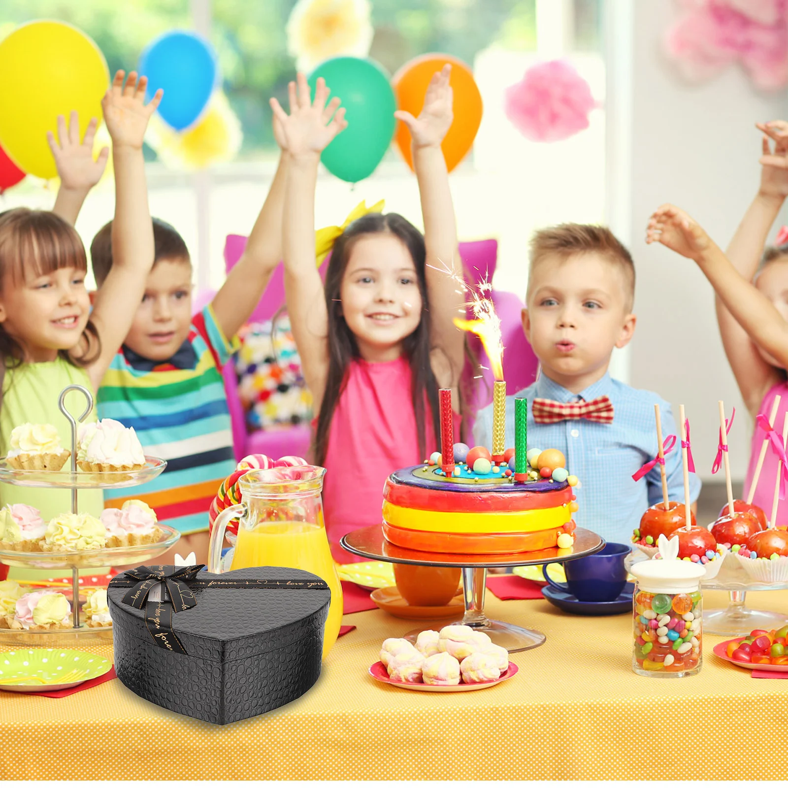 Черная подарочная коробка в форме сердца мужские подарки музыкальные шкатулки