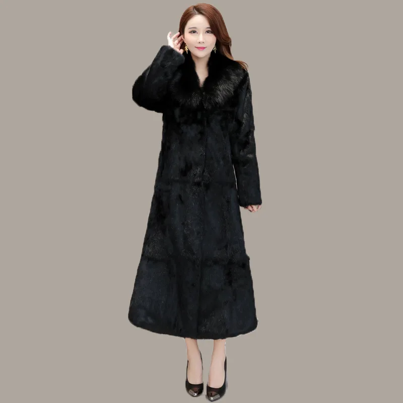 Genuine Coats Woman Winter 2022 Overcoat Female Fur Thick Winter Office Lady Other Fur Yes Real Fur Long Coat