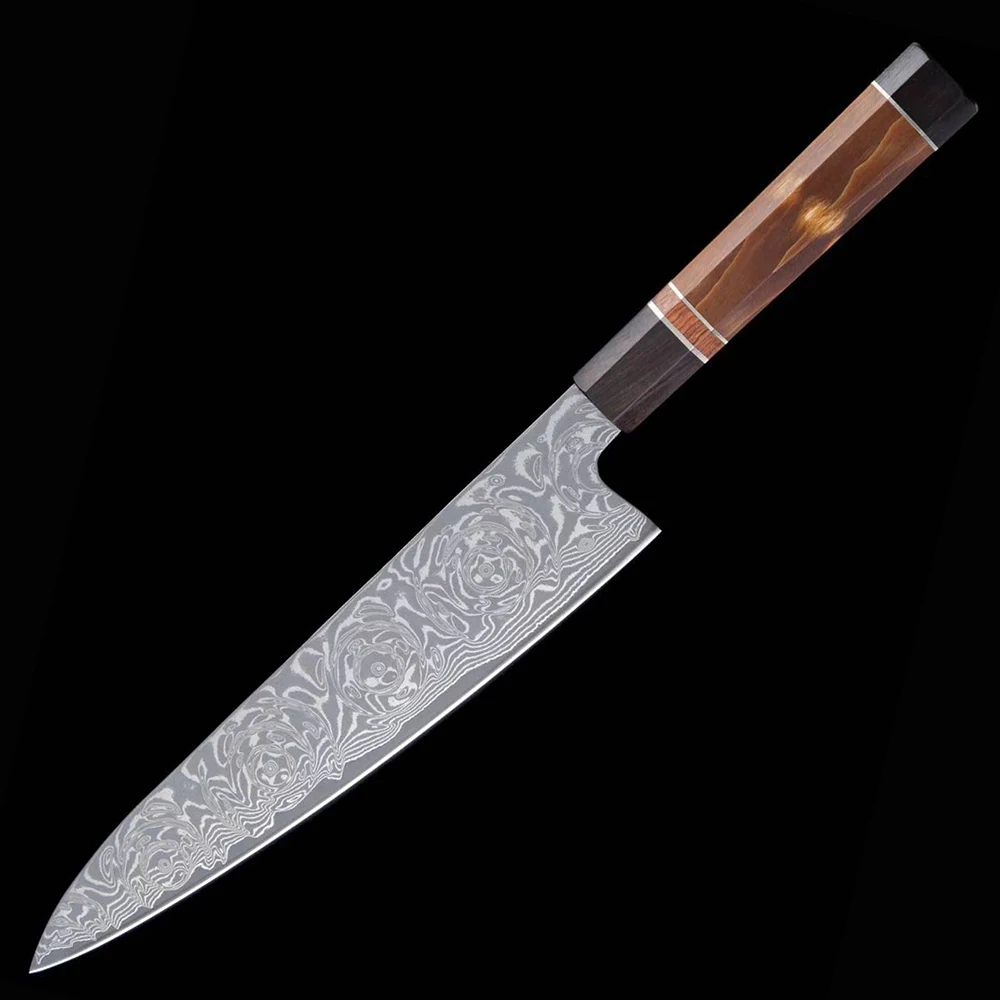 

10 Inch Longquan Kitchen Knife 67 Layers Damascus VG10 Steel Chef Gyutou Slicing Ham Cleaver Fish Sashimi Knives Cooking Tools