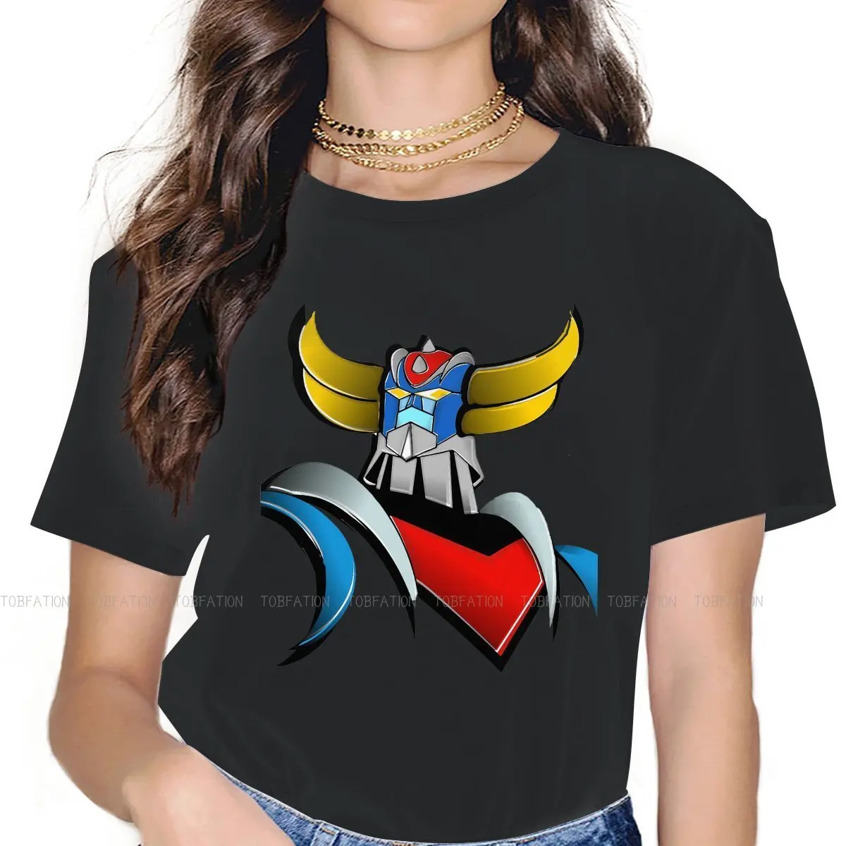 

Goldorak UFO Robot Grendizer E Women Clothing Graphic Female Tshirts Vintage Alternative Loose Top Tee Kawaii Girls Streetwear