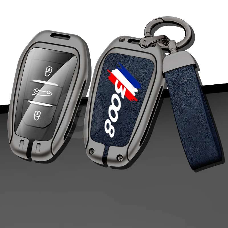 

Zinc Alloy Car Key Case Cover for Peugeot 3008 Gt Line Custom Logo Protetive Key Shell Set Smart Keychain Keyless Accessories