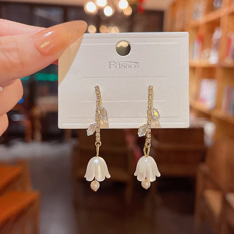 

Charmsmic New Orchid Flower Tassel Dangle Earrings For Women Girls Office Lady Night Club Party Sexy Ear Jewelry Decoration