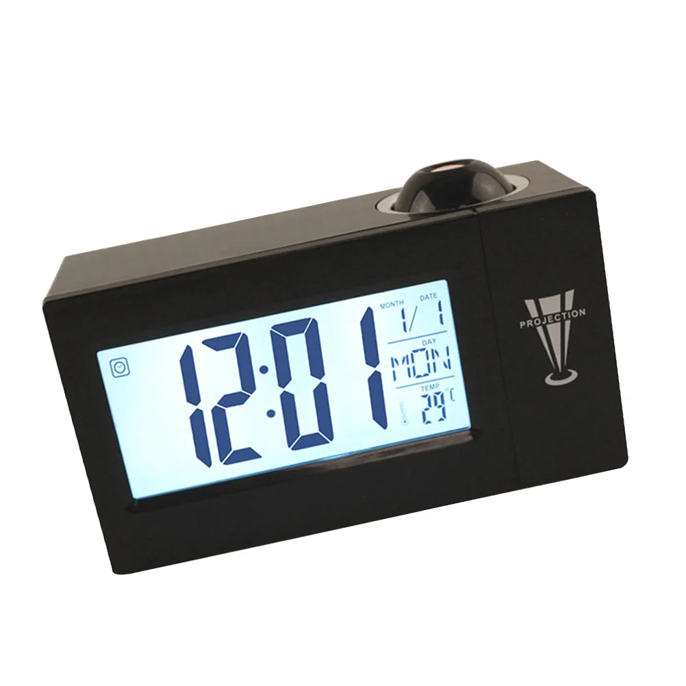

1pc LED Display Projection Clock Snooze Function Operated Table Alarm Clock for Bedroom