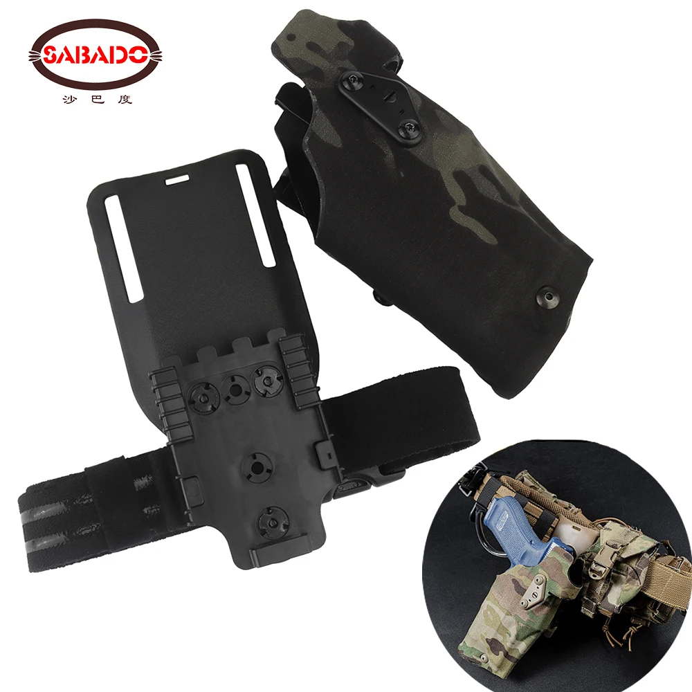 Tactical 6354DO Holster For Glock G17 With X300 X300U Light Automatic Locking System QLS Fork Belt Handgun Airsoft Accessories