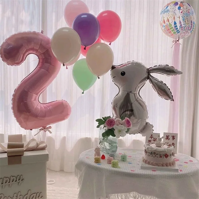 

Cartoon Rabbit Foil Balloons Jungle Bunny Forest Animals Helium Ballon Kids Toys Baby Shower Wedding Part Balloon Decoration