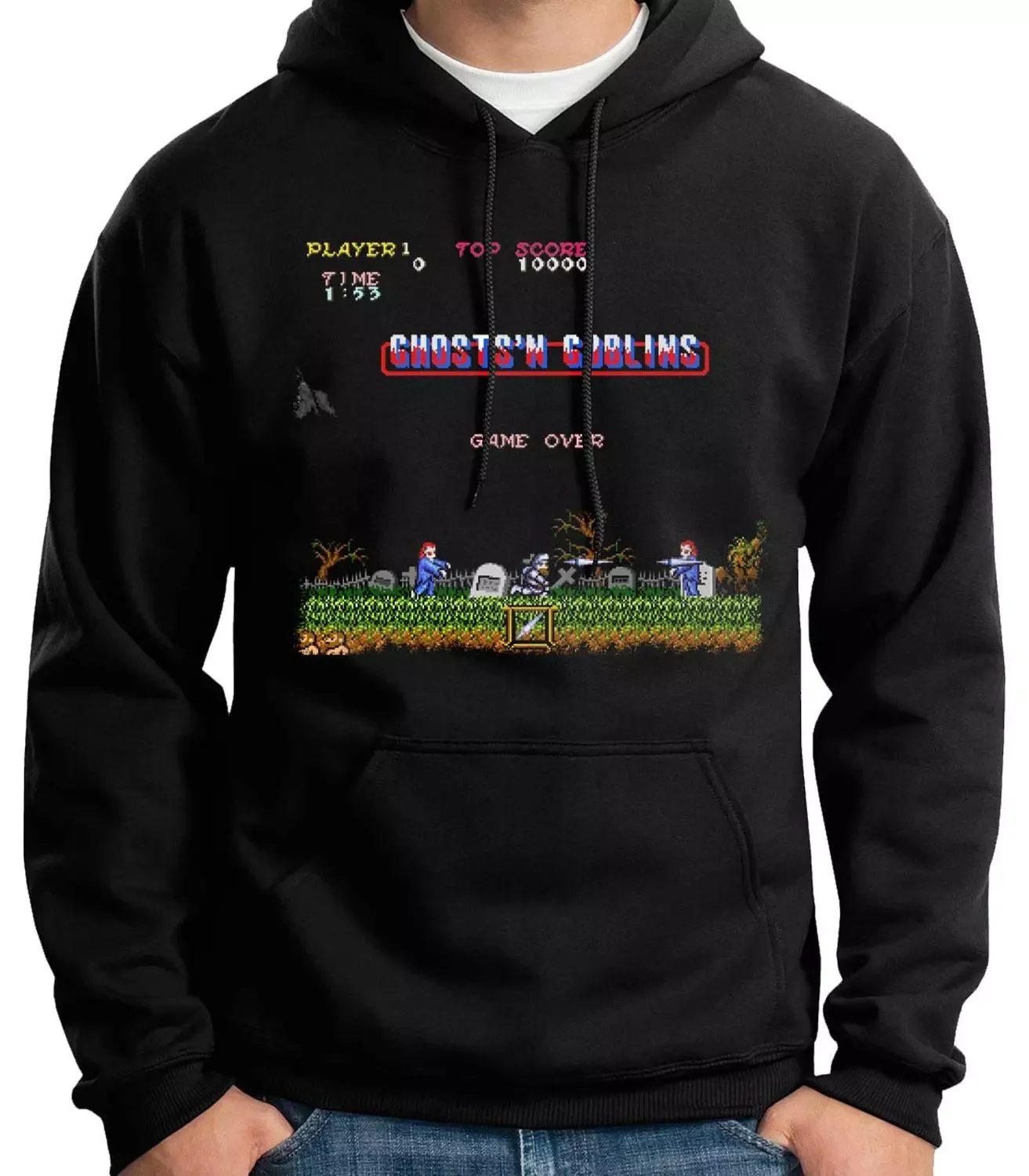 

Sweatshirt With Hoodie Ghosts'n Goblins Arcade