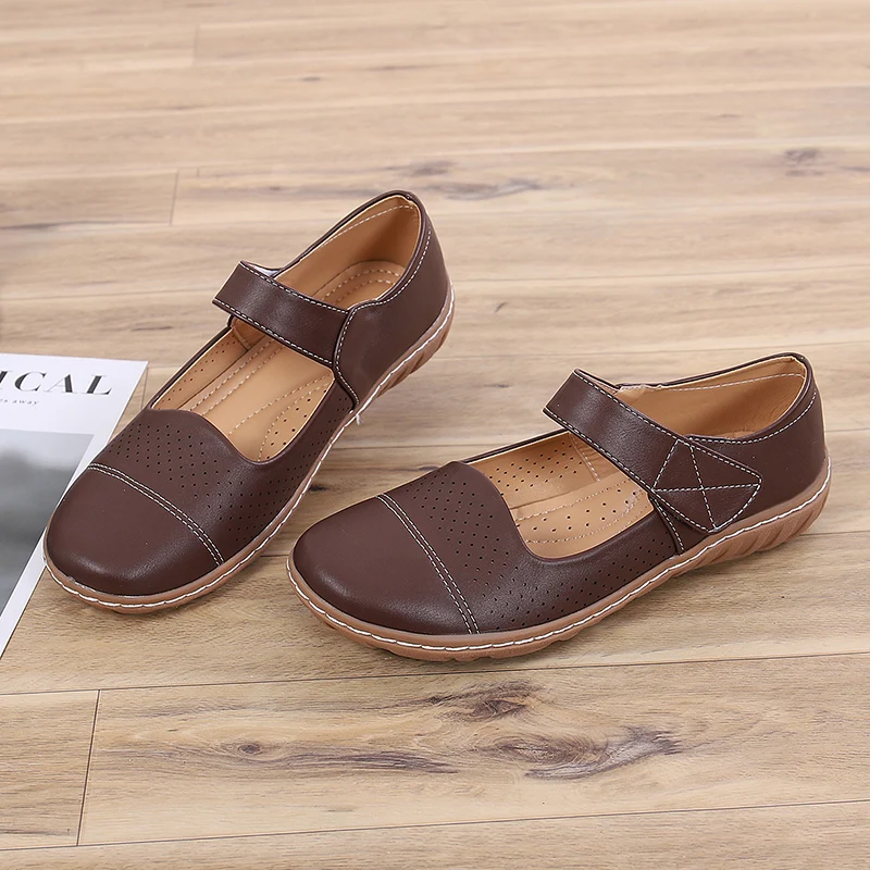 Good Quality Round Toe Mother Work Women Casual Wedges Shoes Ladies