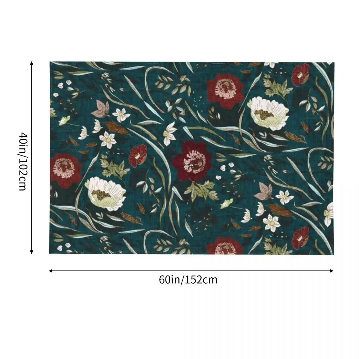 Бирюзовый цветочный гобелен Noir