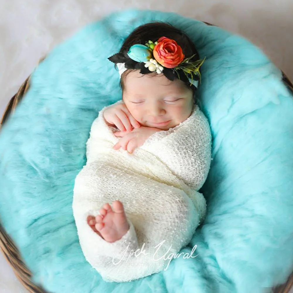 Soft Handmade100% Wool Blanket  5pcs/lot mix color Baby Photo Basket Stuffer Newborn Photography Props BABY SHOWER GIFT