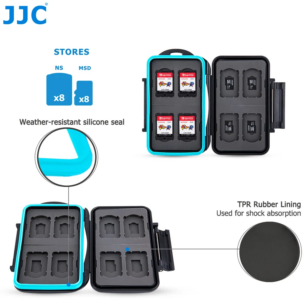 JJC Storage 8 Nintendo Switch Game Card + Micro SD Case Water-Resistant Memory |