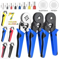 terminal crimping tool mini electricians pliers hand tools hsc8 6 4 0 06 10mm2 28 7awg self adjustable ratcheting crimper