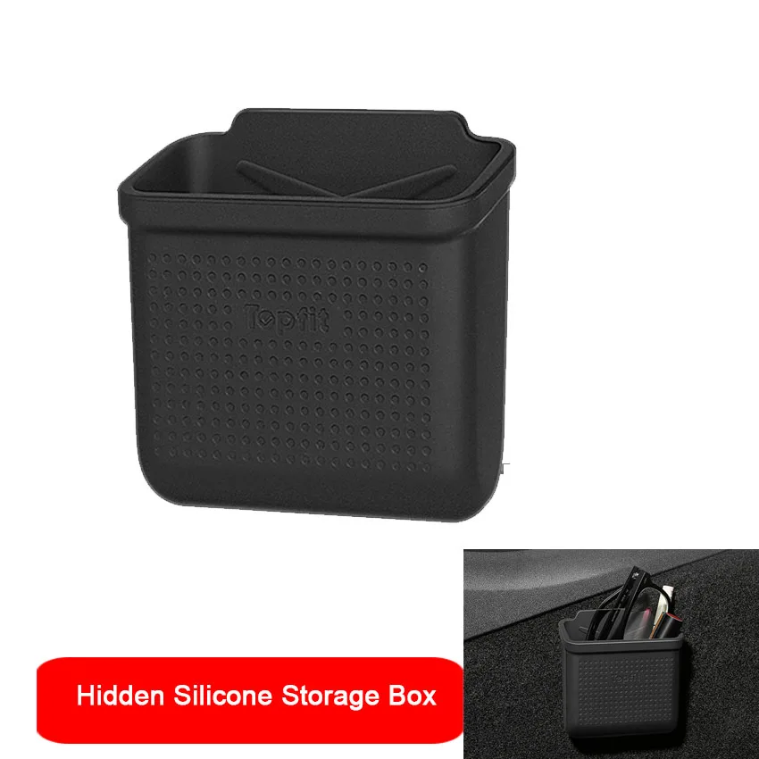 

Hidden Silicone Storage Box For Tesla Series Easy Install Bag Model 3 S X Y 2022 New Auto Interior Accessories Universal Parts