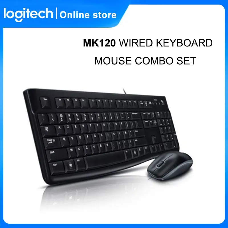 Logitech MK120 Проводная клавиатура мышь комбинированный набор оптические мыши Проводная клавиатура мышь для компьютера