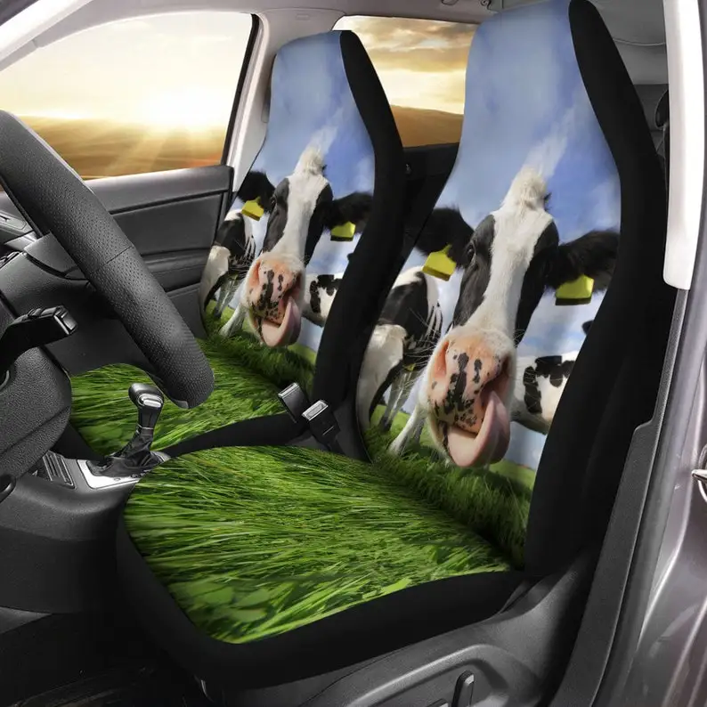

Funny Holstein Cow In Field Car Seat Covers, Cow Seat Covers, Set Of 2 Car Seat Covers, Car Seat Protector, Car Seat Upholstery,