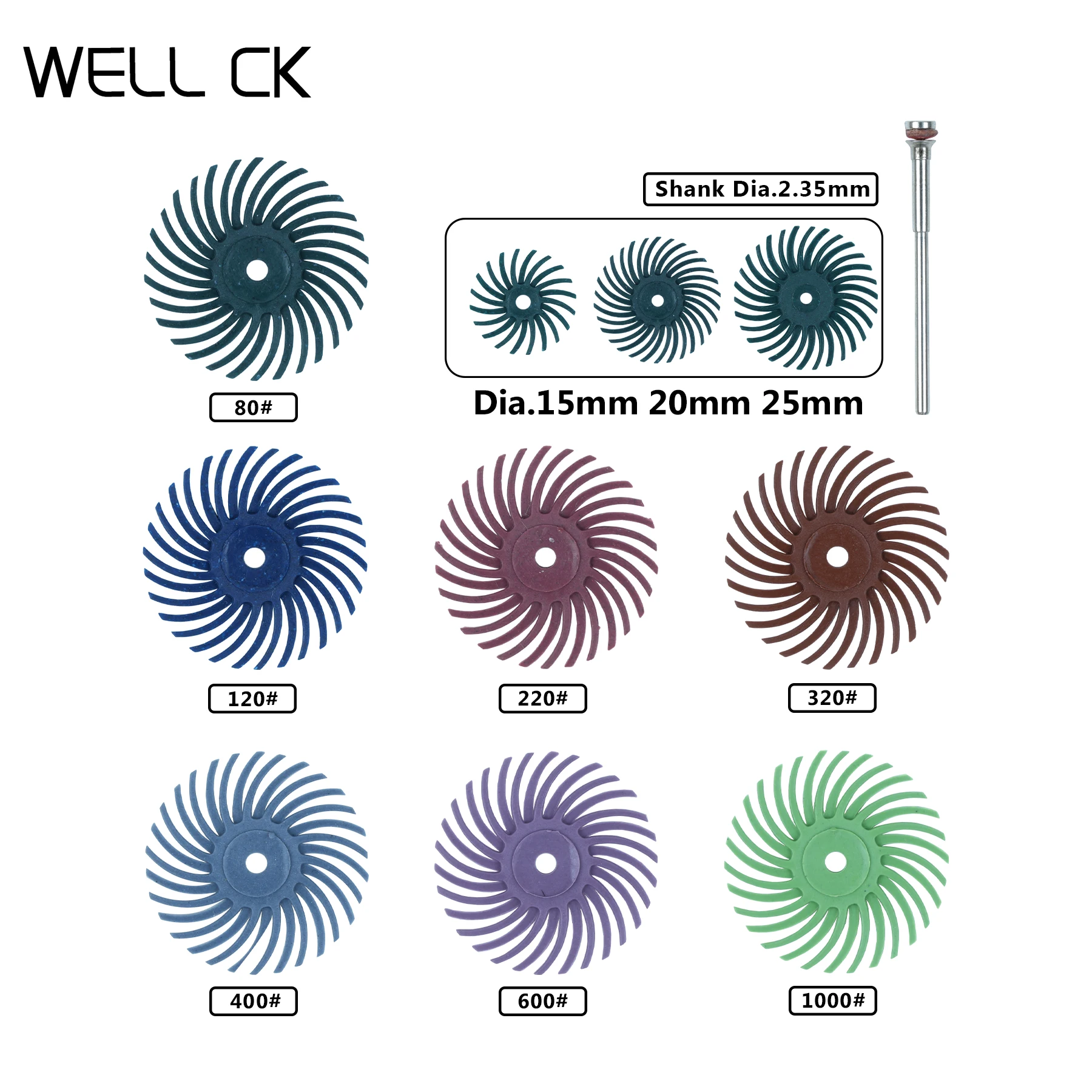 10 шт. абразивные диски диаметр 15/20/25 мм 80-1000
