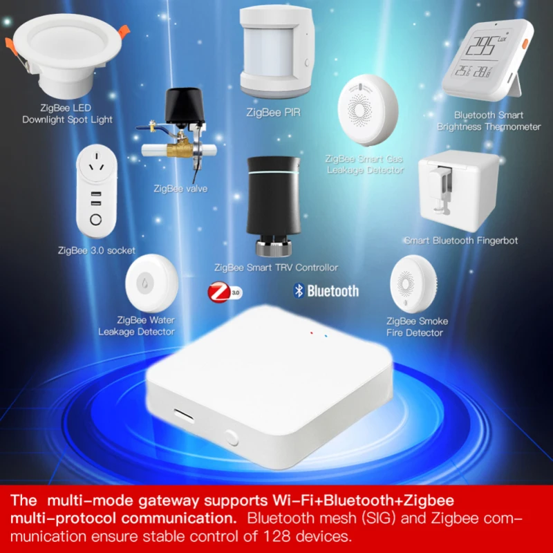 Хаб для умного дома Tuya хаб с поддержкой Wi-Fi Bluetooth Zigbee Gateway несколькими режимами