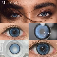 Contact Lenses For Eyes Myopia yearly one Pair Colored Lenses Soft Dioptric Eye Contacts With Color Blue Grey Prescription Lens