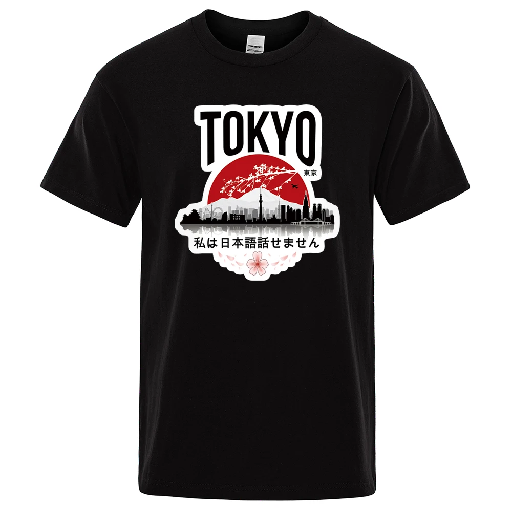 

Tokyo Print T-shirts I Don't Speak Japanese Design Man's T-shirt Men Clothes 2022 Summer T Shirt Men's Brand Black Tops Tees
