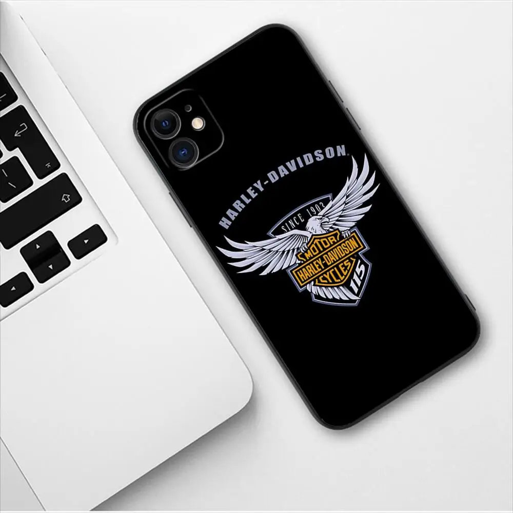 Motorcycle Harleys Davidsons Black Phone Case For Apple IPhone 13 12 11 14 Pro Max Mini XR X XS  Max 6S 6 7 8 Plus SE 2020 Cover