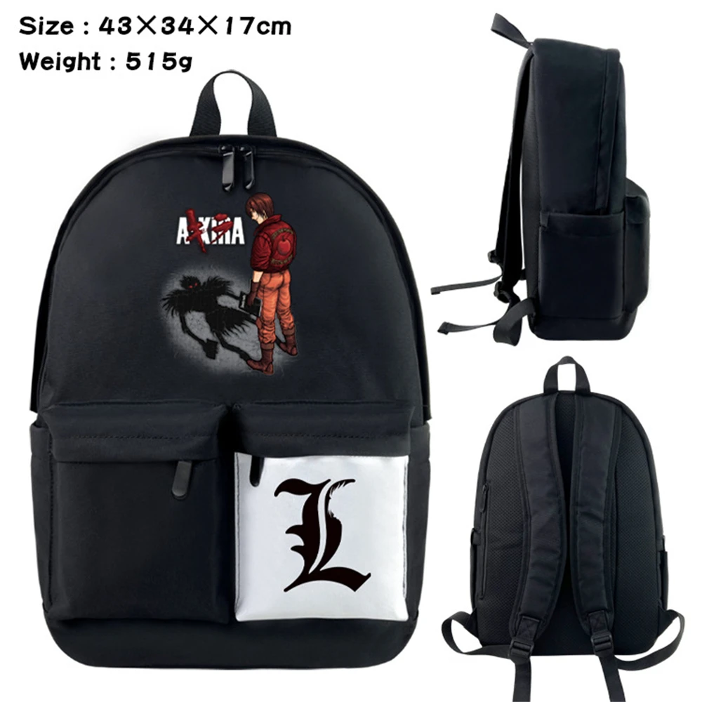 

Anime Death Note Nylon Backpack Casual Knapsack Teenager Packsack Cartoon Print Student Schoolbag Laptop Bag Black Zip Bookbag