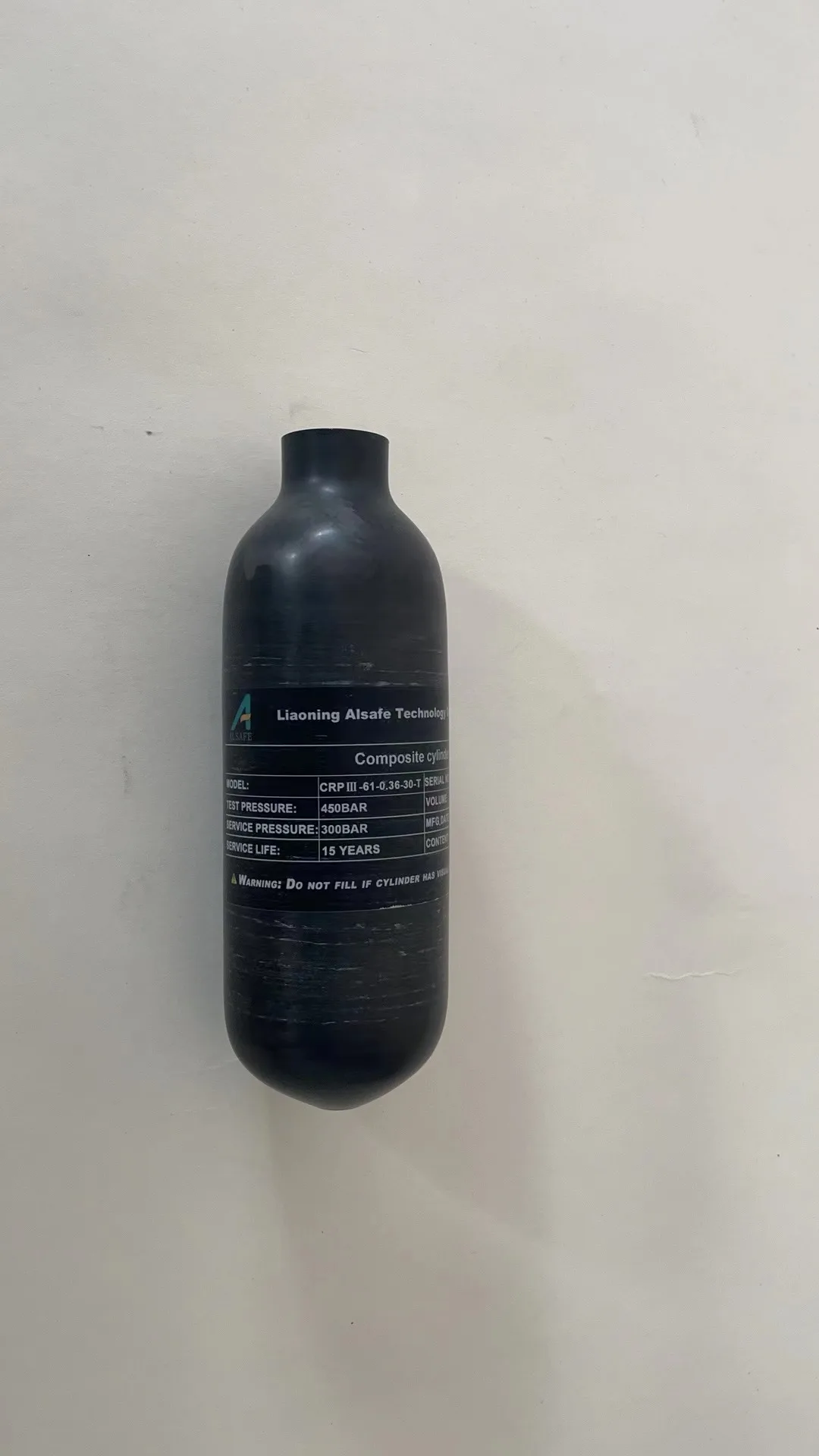 Фото Alsafe 300Bar 30Mpa 4500Psi компактный 0,48L 480cc цилиндр из углеродного волокна высокого давления HPA бак M18*1,5 №4
