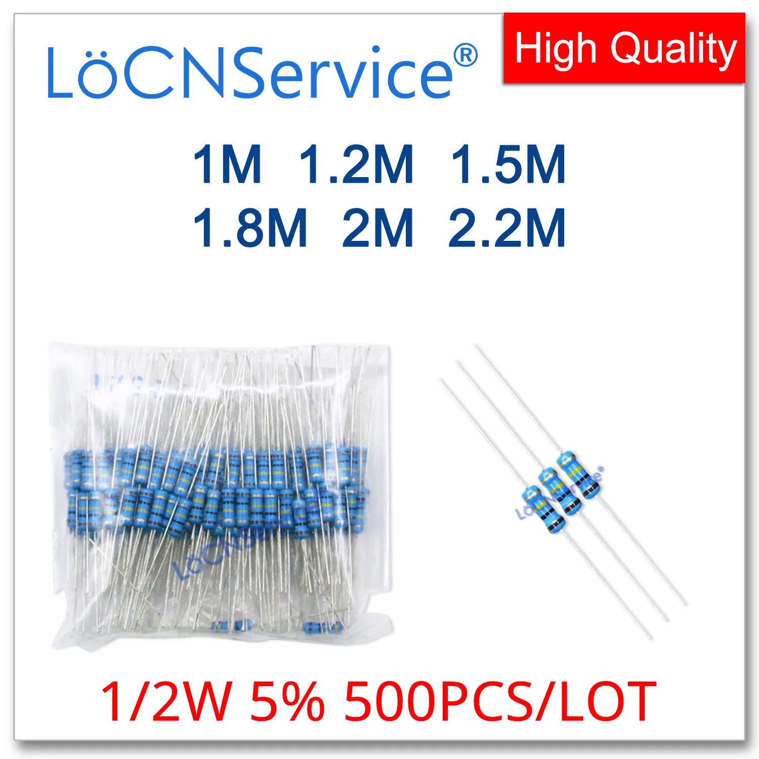 

LoCNService 500 шт./лот 5% 1/2 Вт 1 м 1,1 м 1,2 м 1,5 м 1,8 м 2 м 2,2 м карбоновый пленочный резистор DIP OHM