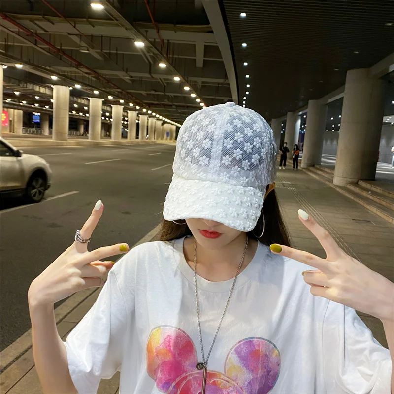 

Lace Hat Women's Thin Baseball Cap Women's Summer Sunscreen Sun Hat Hollow Peaked Cap Breathable Sun Hat Sweet