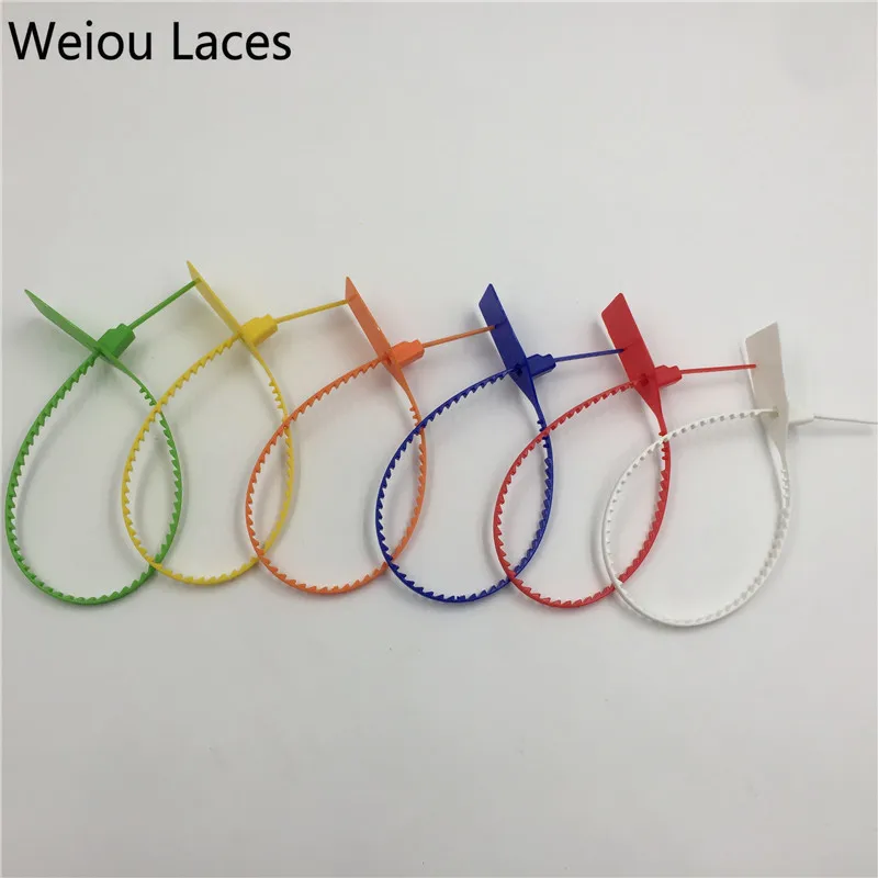 (100pcs/Lot) Weiou NEW Disposable Plastic tips Woven Braided Bags Sealing Strips Lock System Zip Tie For Sneakers Accessories