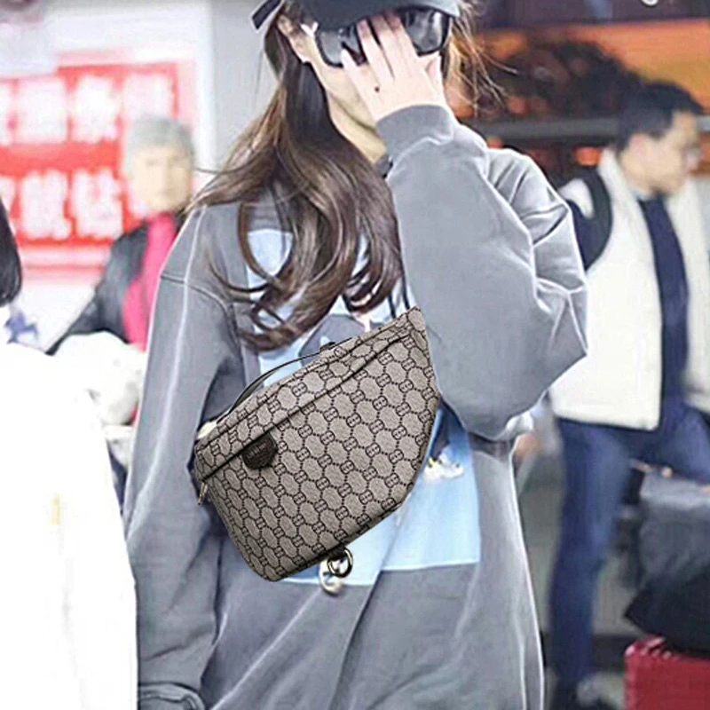 New Fashion Printed Waist Bag for Men Cashier Storage Dumplings Bag Outdoor Running Chest Bag Large Capacity Women