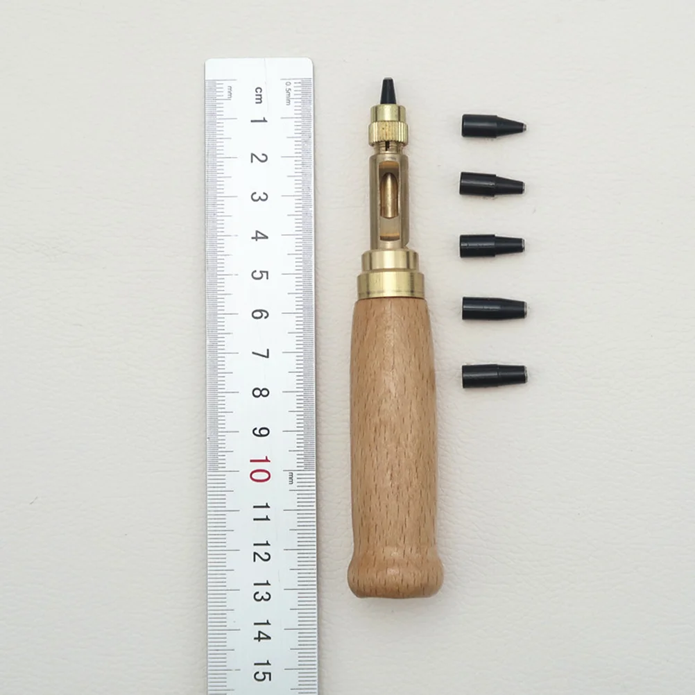 

Punch Hole Screwpuncher Japanese Tool Automatic Center Belt Paper Handle Wood Punches Bookbinding Adjustable Drill Cutting Craft