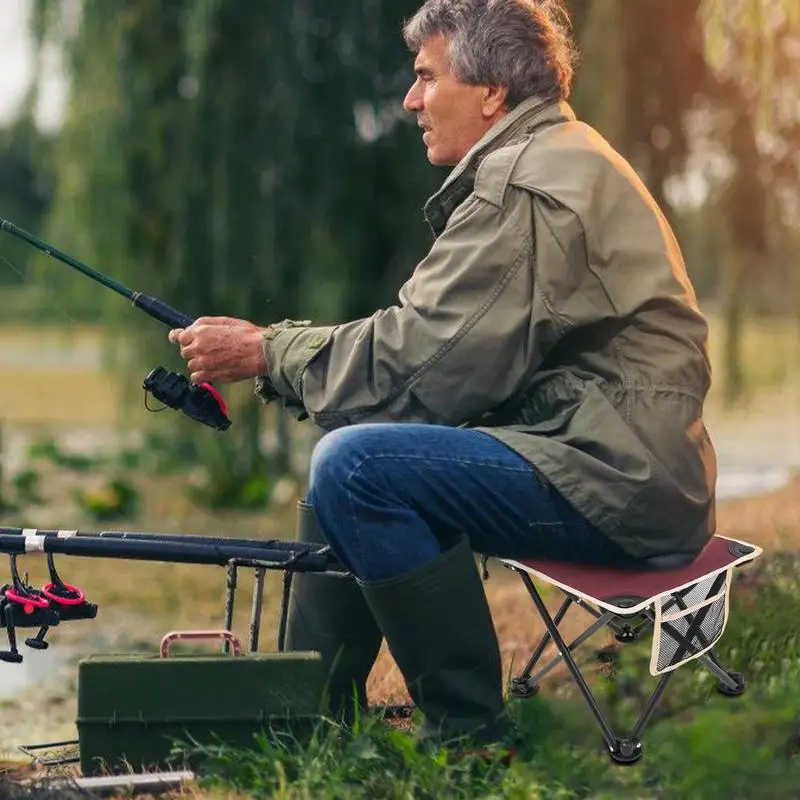 kempingowe składane krzesło antypoślizgowe krzesła z tkaniny Oxford Outdoor Camping Supplies Przenośne boczną kieszenią