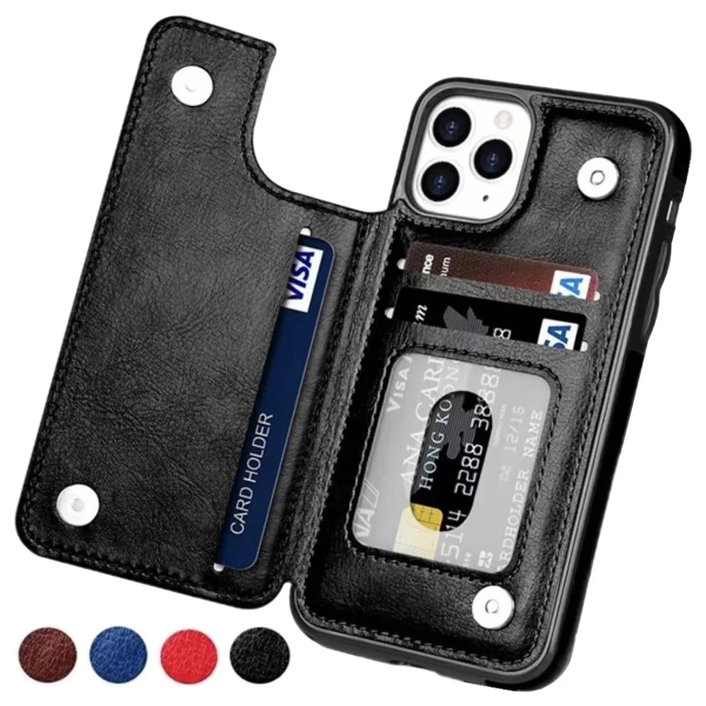 

Leather Retro Card Holder Flip Cover for IPhone 14 Case