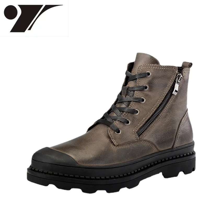 

Мужские ботинки из натуральной коровьей кожи ручной работы, мужские Ботильоны из натуральной кожи в стиле ретро, модные мужские ботинки