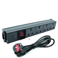 pdu power strip distribution unit for cabinet strip aluminum alloy socket 4 way uk plug outlets c13 interface