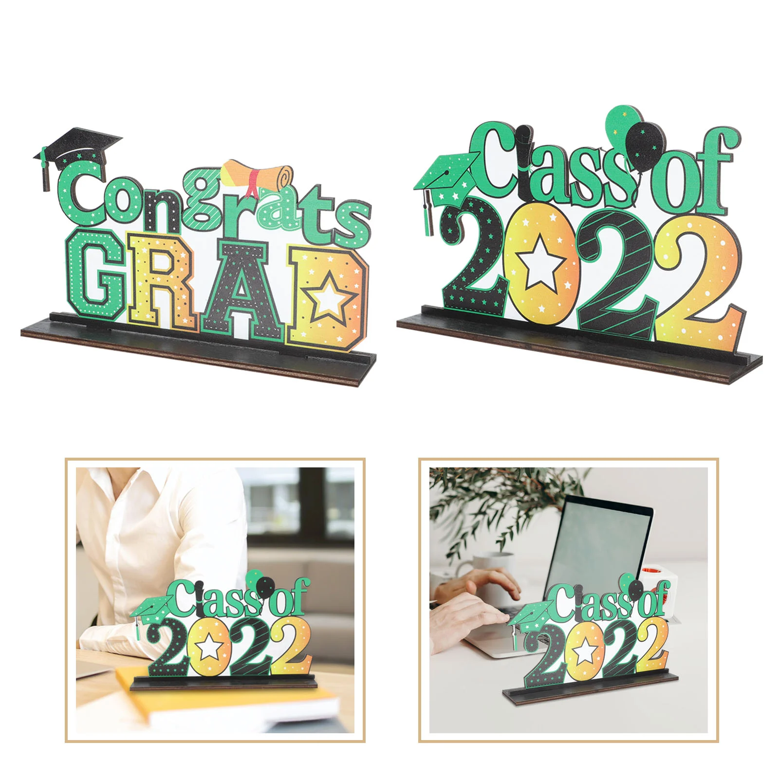 

2Pcs Graduation Table Centerpiece 2022 Photo Props 2022 Table Sign Congrats Grad Sign Table Letter Sign