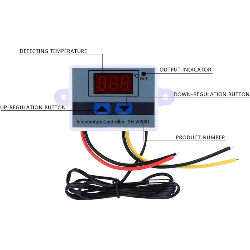 XH-W3001 10A 12 В 24 110 220 переменного тока цифровой светодиодный регулятор температуры