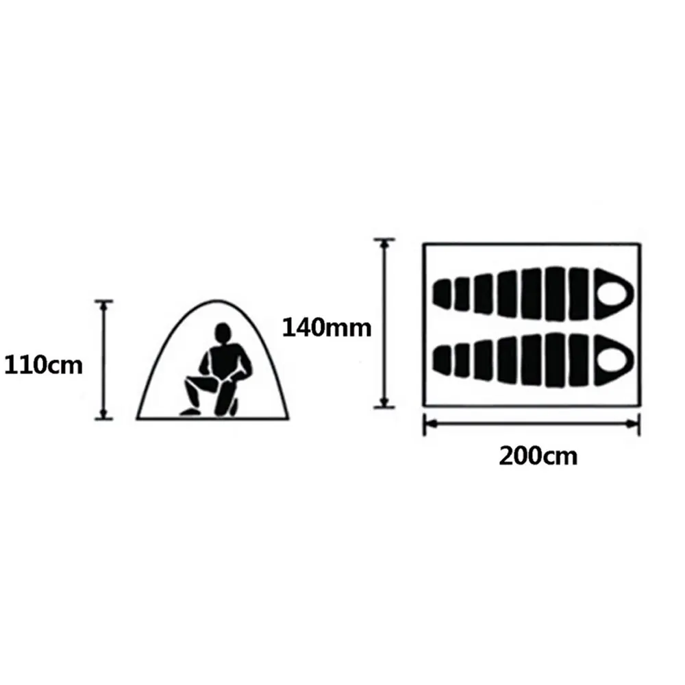 Палатка Складная туристическая на 1-2 человек портативная водонепроницаемая для