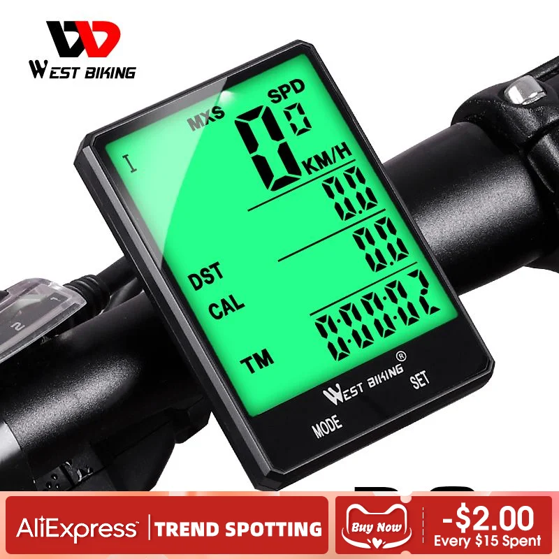 Computer Large Screen Speedometer Wireless Wired Waterproof Sensor Cycling Odometer Bike Computer