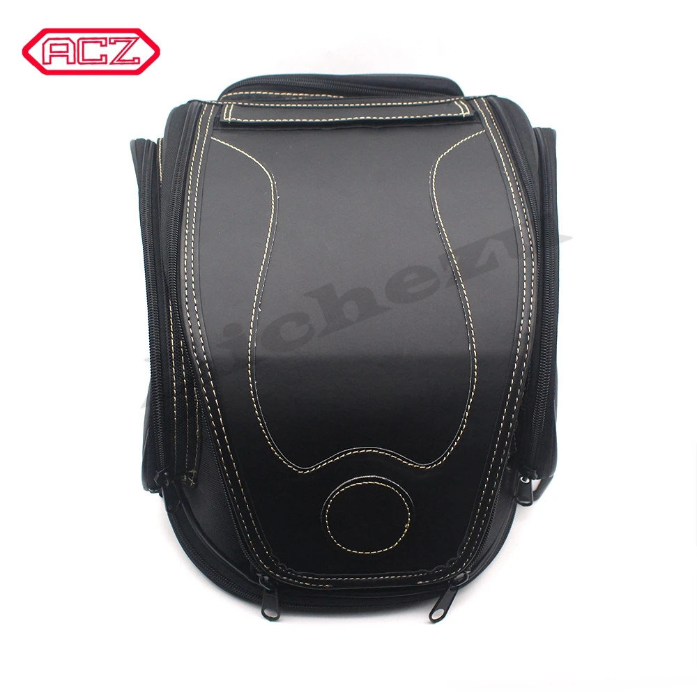 Motorcycle Retro  Rear Seat Tail Pack Helmet Shoulder Bag Waterproof PU Leather Motorbike Bags enlarge