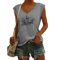 2022 summer faith jesus women top casual sexy camisole tanks top v neck simple loose sleeveless t shirts new vest ropa mujer