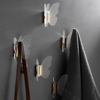 2022 acrylic brass hook butterfly robe hooks door bag key holder towel hanger rack wall mouted bathroom hardware home decor