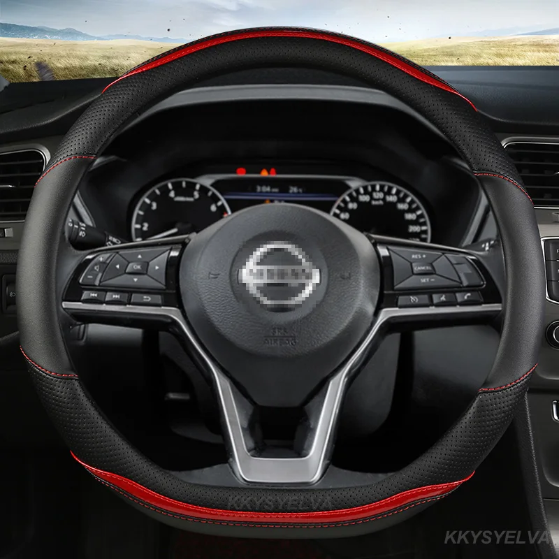 D Shape Car Steering Wheel Cover Leather For Nissan X-trail Qashqai Rogue Sport Rogue 2017 2018 2019 2020 2021 Altima Versa D Shape Car Steering Wheel Cover Leather For Nissan X-trail Qashqai Rogue Sport Rogue 2017 2018 2019 2020 2021 Altima Versa