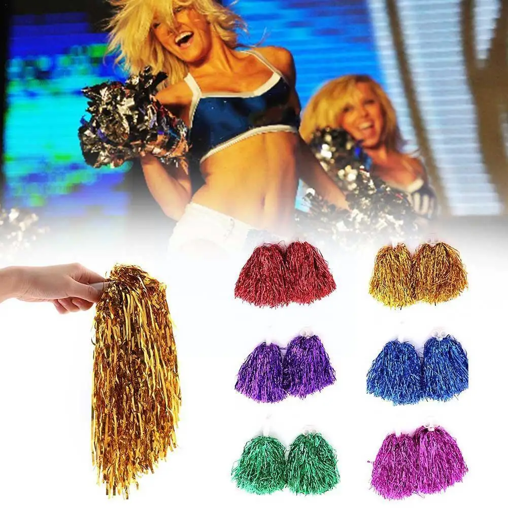 

2pcs Handheld Pompom Cheerleader Dance Holding Flowers Pom Decor Gadget Party Cheer Accessories Club Cheerleading Z6z8