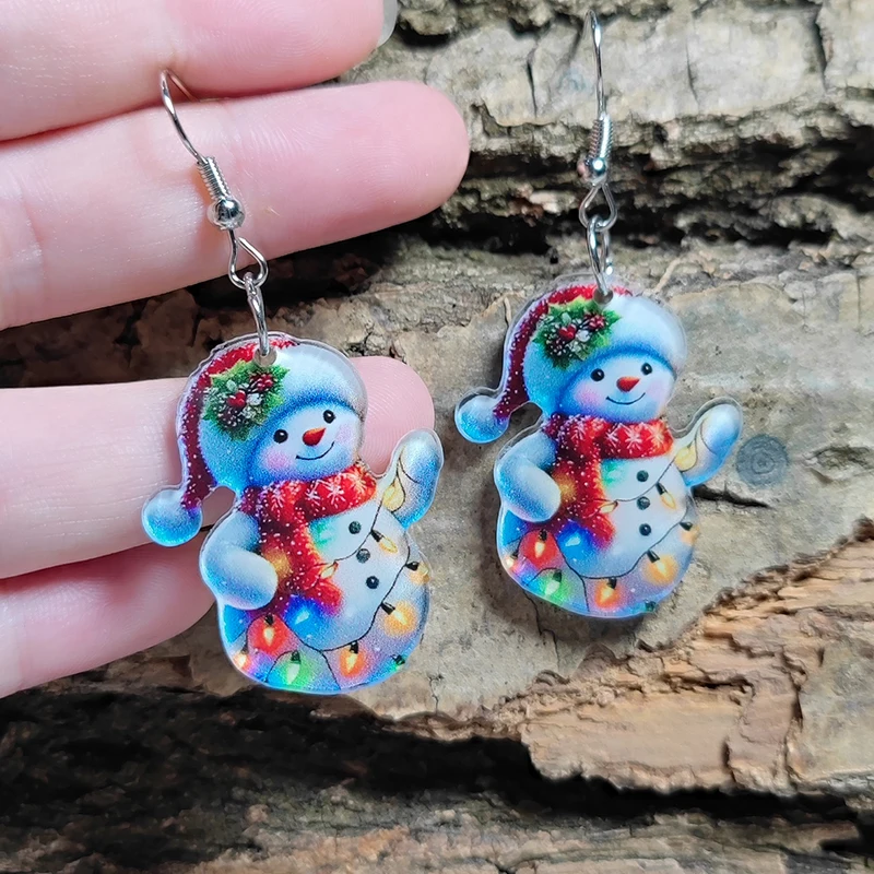 Акриловые серьги Санта-Клауса