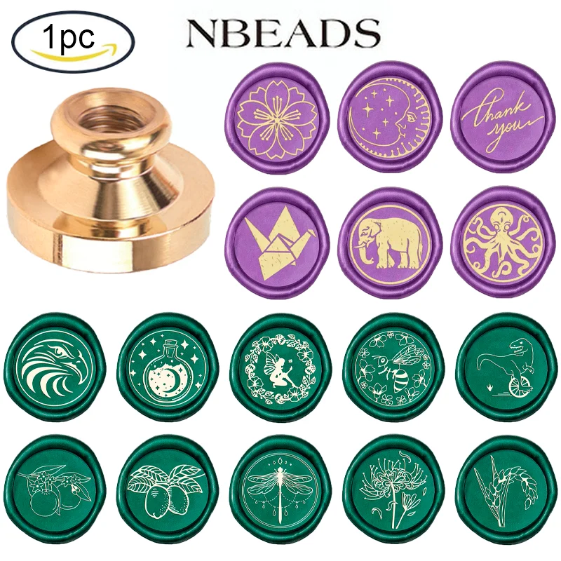 

1pc Wax Seal Stamp Head Replacement Cherry Blossoms Removable Sealing Brass Stamp Head Olny for Creative Gift Envelopes