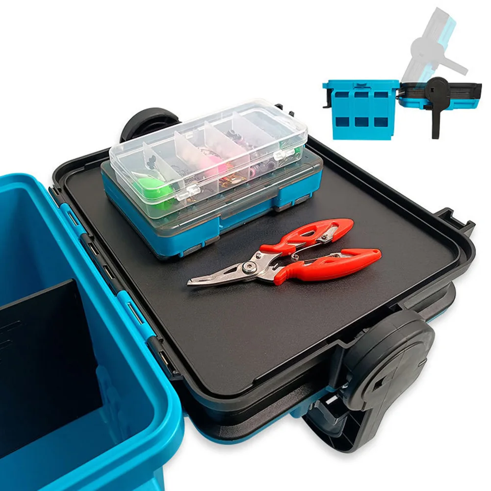 

1pc Two Layers Lure Fishing Box Reinforced Handle Insertion Rod Tool Storage Case Pocket Fishing Pole Boxes Accessories Storage