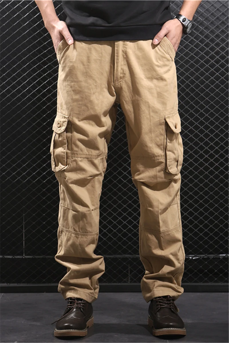 Брюки-карго мужские тактические повседневные спортивные хлопковые штаны прямые