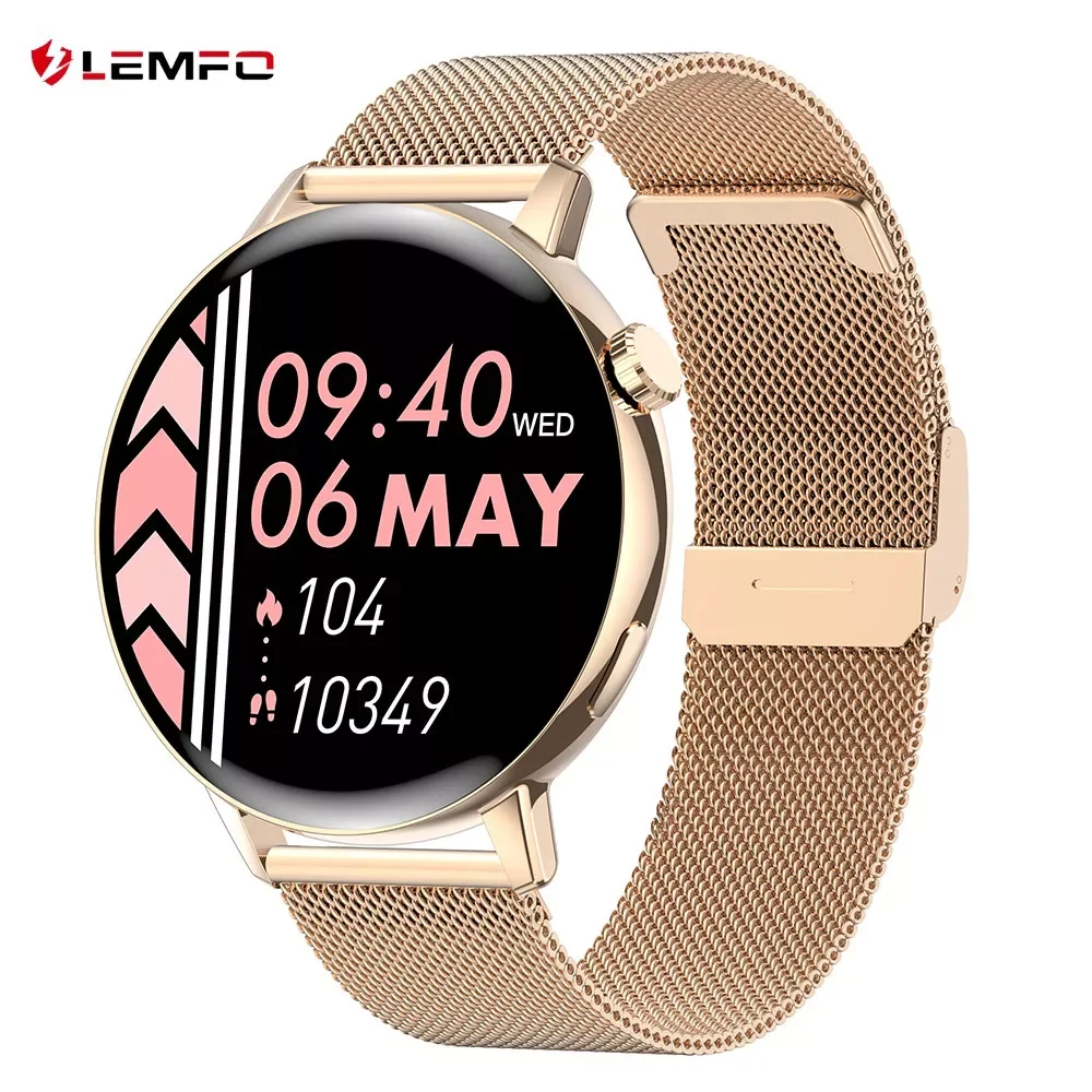

LEMFO Smart Watch Women 2022 Bluetooth Calling 1.32 Inch 360*360 HD Large Screen IP67 Waterproof Blood Oxygen Monitor Smartwatch
