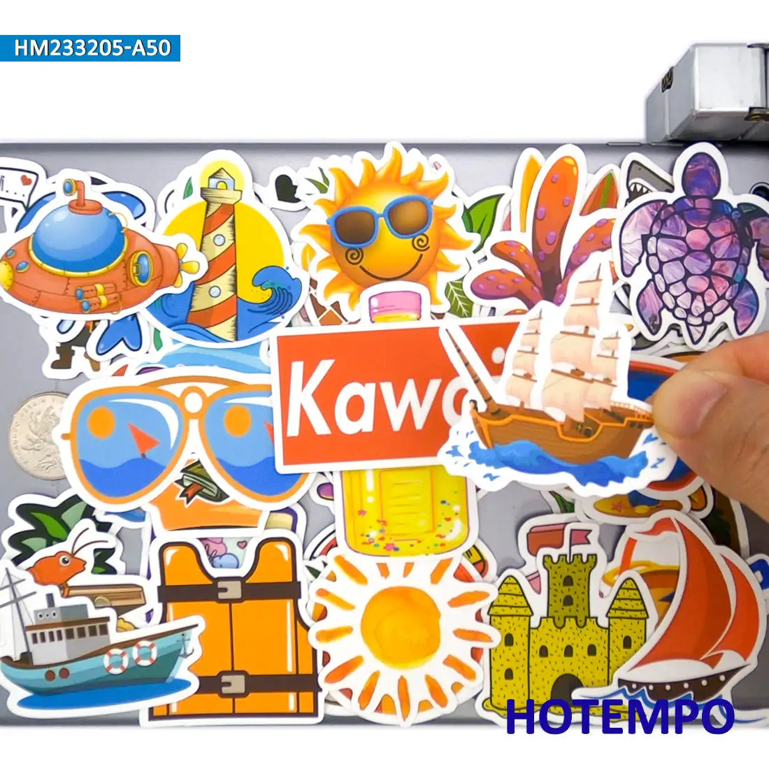20/30/50Pieces Summer Beach Holiday Kawaii Cartoon Cute Stic